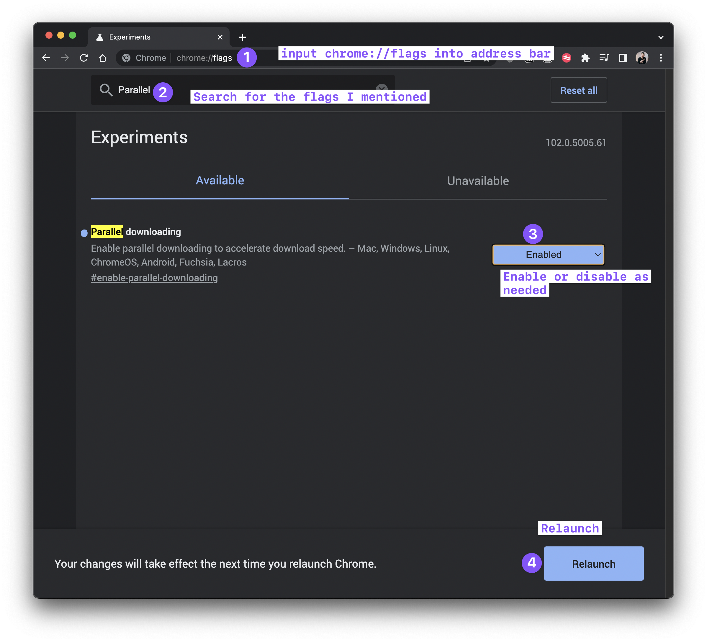 Enable and disable Google Chrome Flags