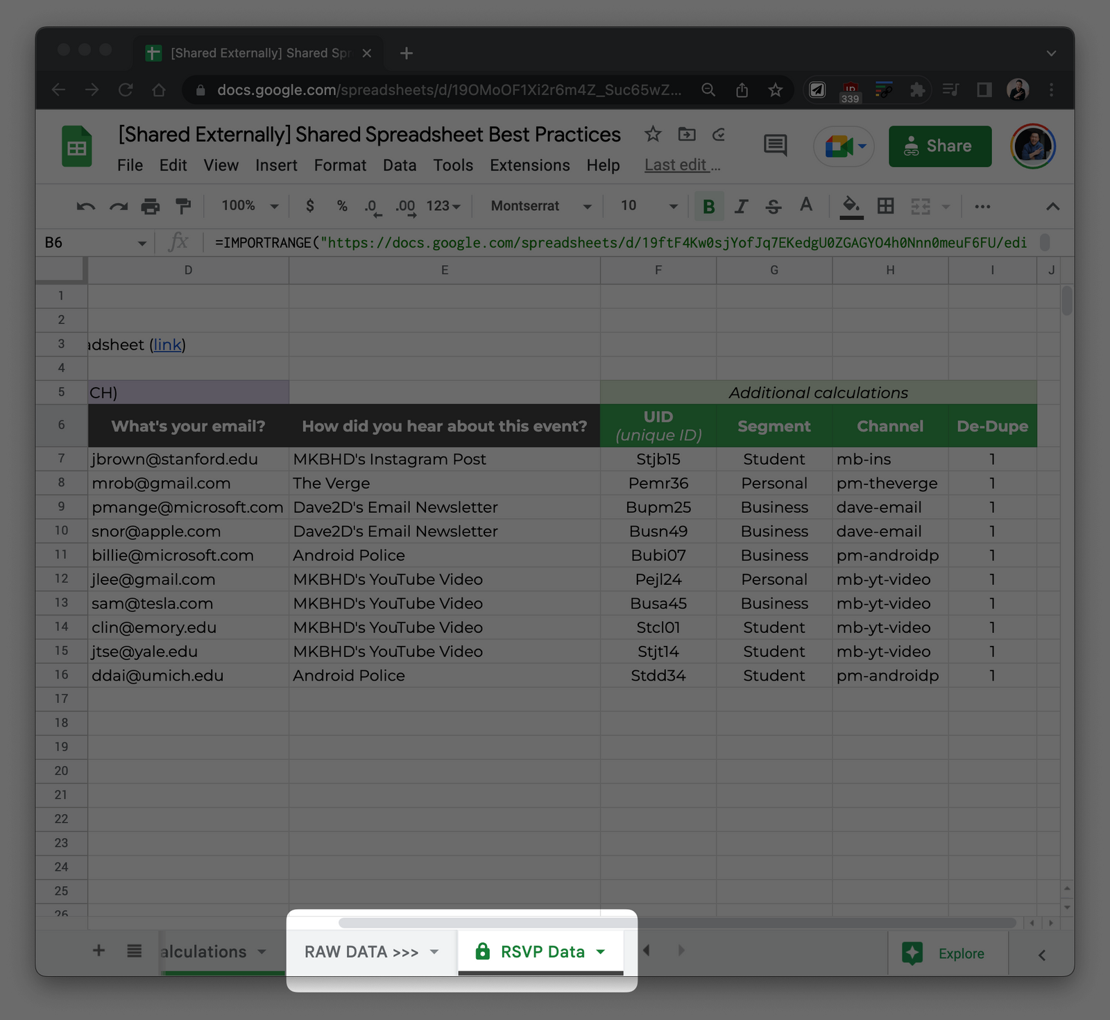 10 Best Practices for SHARED Spreadsheets